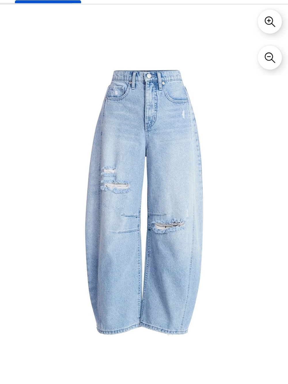 Barrel Wide Leg Light Wash Distressed Women's Jeans Size 12